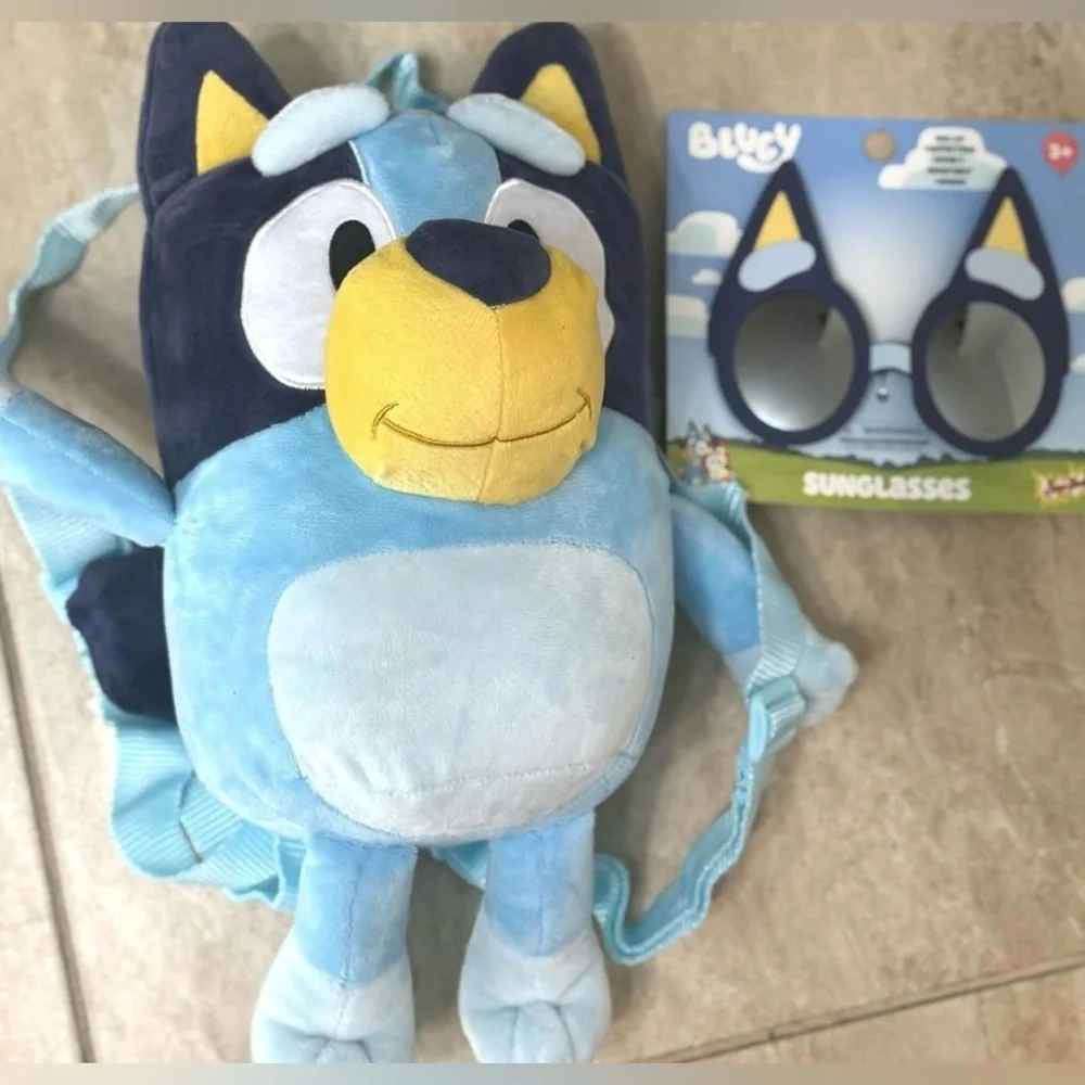 Bluey Plush Backpack and Bluey Sunglasses